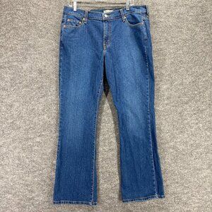 Levi's Jeans Women's 16M Boot Cut Blue Denim Solid Mid-Rise Regular Cotton